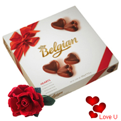 Ecstatic Belgian Chocolates  with a velvet Rose an Exotic Feel