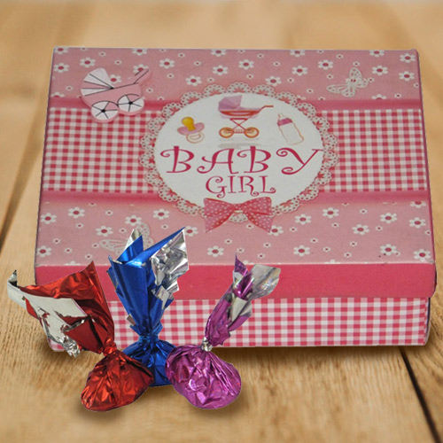 Appetizing Handmade Chocolates in Baby Girl Box