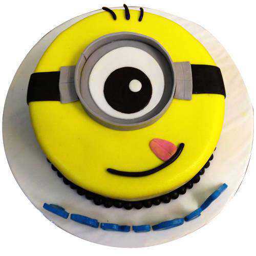 Yummy 1 Eye Minions Fondent Cake for Kids