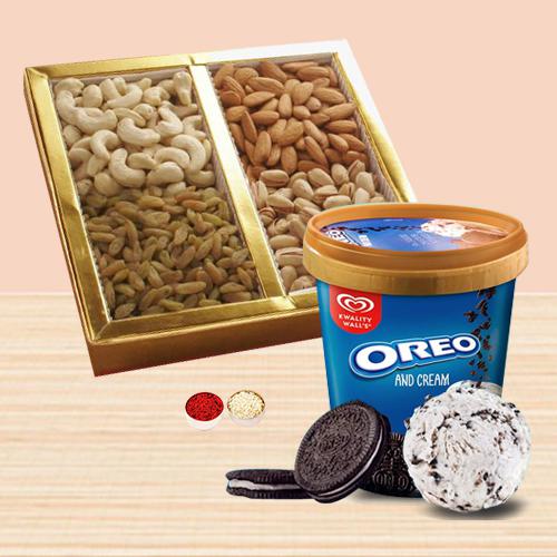 Awesome Combo of Kwality Walls Oreo Chocolate Ice Cream with Assorted Dry Fruits