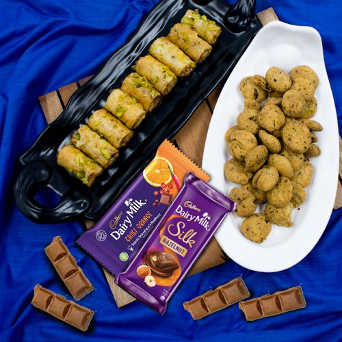 Awesome Selection of Roll Baklava with Cadbury Chocolates n Haldiram Snacks