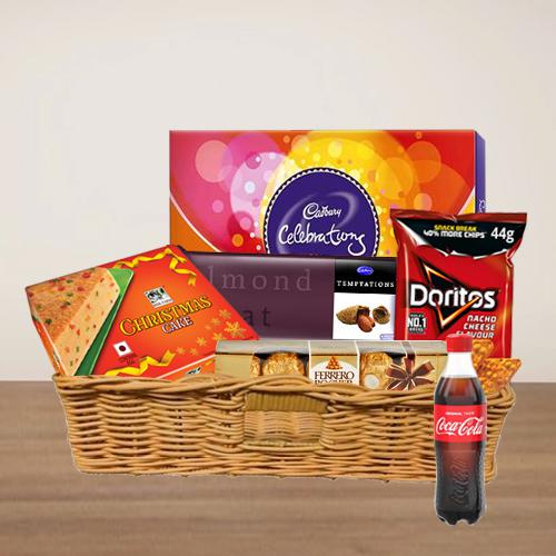 Winter Edition Xmas Gift Basket with Cake