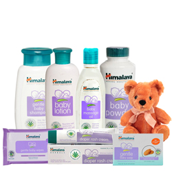 Marvelous Baby Care Gift Pack from Himalaya with Teddy