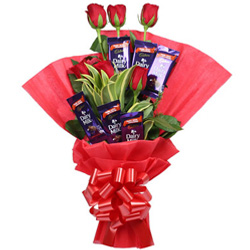 Sublime Love Treat Conclave of Red Rose and Cadbury Chocolates