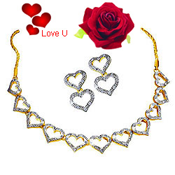 Heart Necklace and Earring  Set from Avon