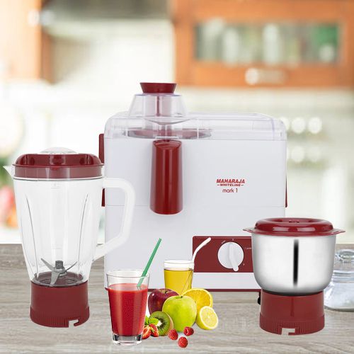 Heavenly White and Red Juicer Mixer Grinder from Maharaja Whiteline