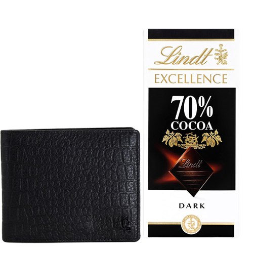 Impressive Mens Leather Wallet from Rich Born with a Lindt Excellence Chocolate Bar