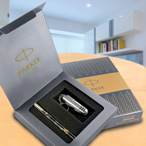 Exclusive Parker Beta Millenium GT Ball Point Pen with Swiss Knife Gift Set