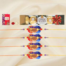 Alluring Rakhi Set with Ferrero Rocher Chocolates