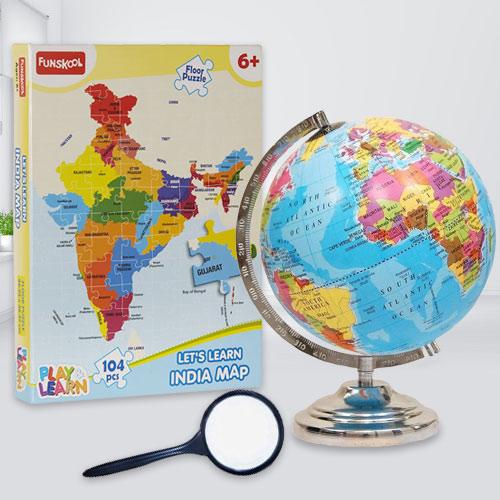 Remarkable Funskool Map Puzzle N Rotating World Globe