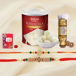 Rasgulla n Ferrero Bites for Antique Flair Rakhis