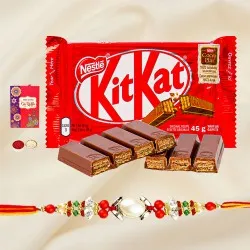 Fancy Pearl Rakhi with KitKat Connect