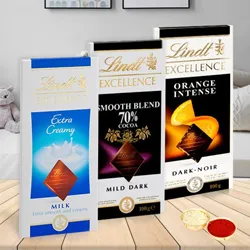 Enjoy with Lindt Chocolate Bars with free Roli Tilak and Chawal
