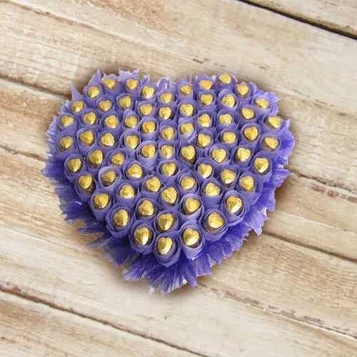 Enticing Heart Shaped Arrangement of Homemade Chocolates