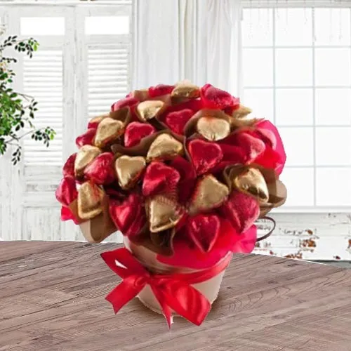 Marvelous Heart Shape Chocolates Bucket