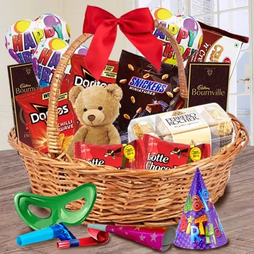 Exclusive Chocolates with Teddy N Assortments Basket