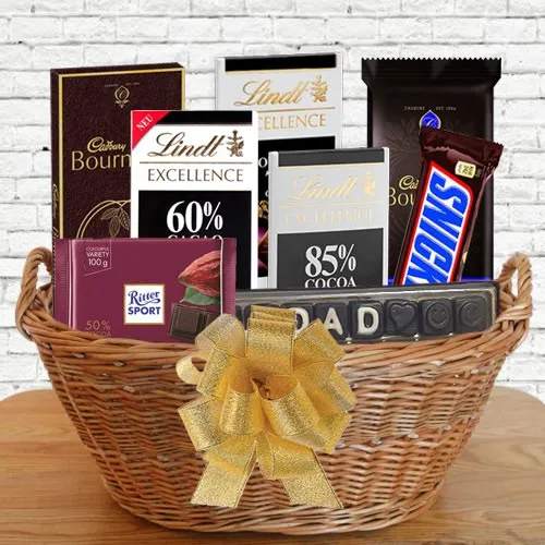 Yummy Dark Chocolates Basket for Dad