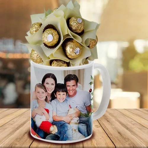 Exquisite Personalized Coffee Mug with Ferrero Rocher