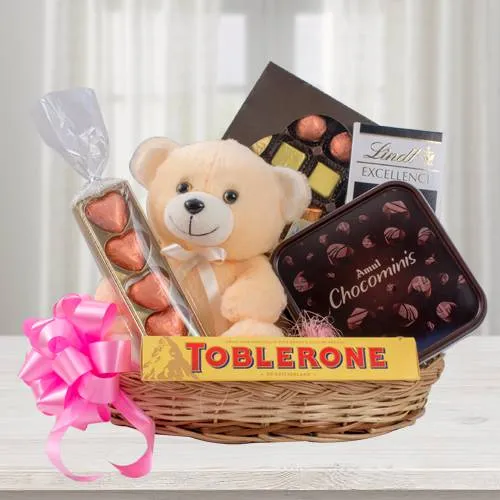 Wonderful Chocolate Basket with Teddy