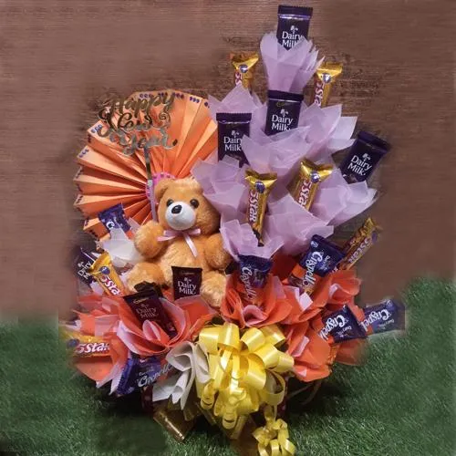 Fabulous Arrangement of Assorted Cadbury Chocolates for New Year