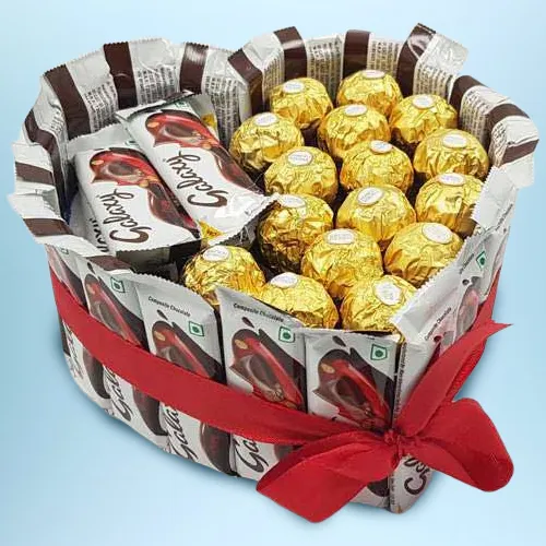 Hearty Ferrero Rocher N Galaxy Chocolates Arrangement