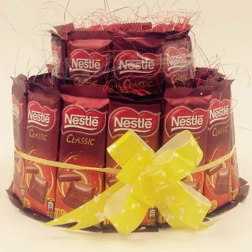 Delightful Dual Layer Arrangement of Nestle Classic Chocolates