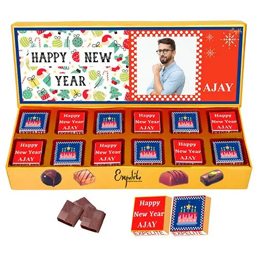 New Years Personalized Chocolate Happiness Box