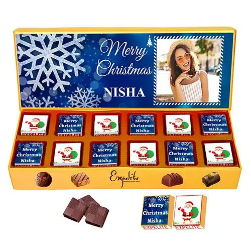 Delectable Personalized Christmas Chocolates Box