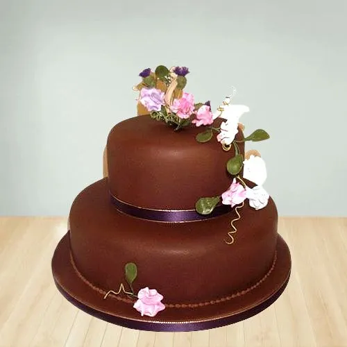 Designer 2 Tier Chocolate Flavor Cake