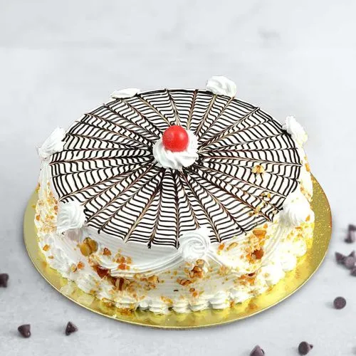 Tasty Butterscotch Cake with Cherry