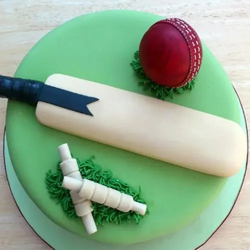 Satisfying Cricket Theme Chocolate Cake Treat