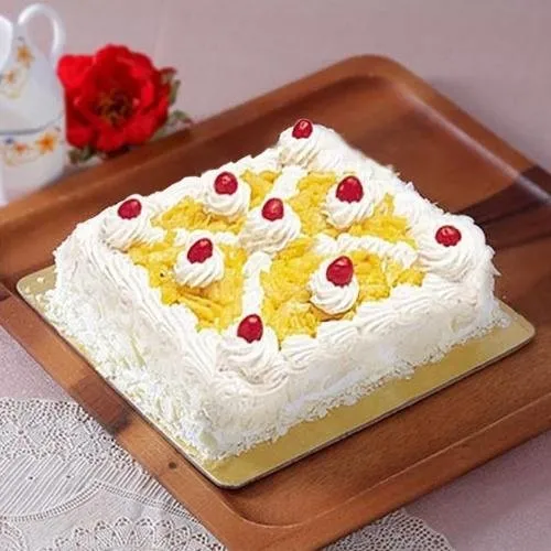 Zesty Eggless Pineapple cake