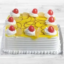 Fresh Baked Eggless Pineapple Cake