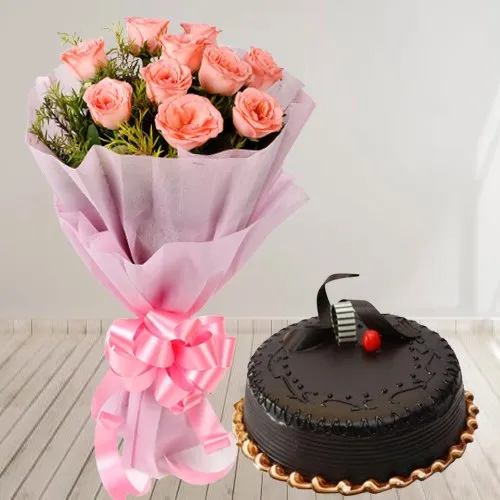 Choco Truffle with Pink Roses