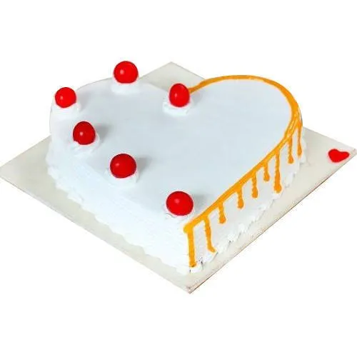 Tempting Heart Shape Vanilla Cake