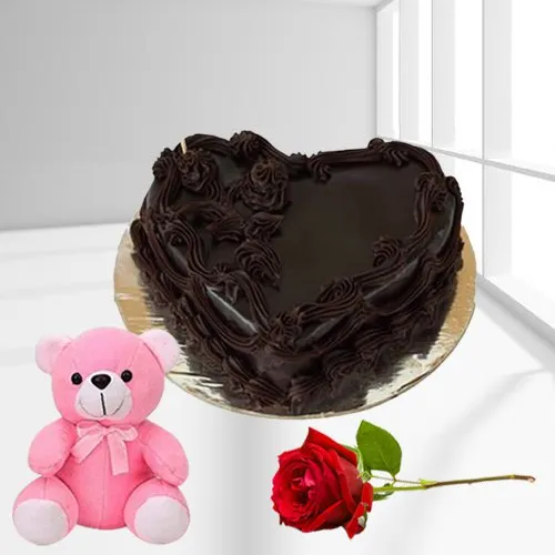 Rosy Teddy Love Choco Cake