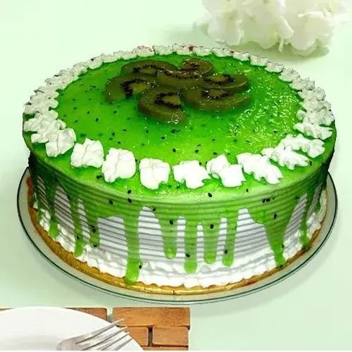 Delicate Eggless Kiwi Cake