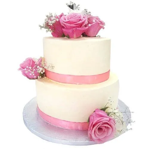 Delectable 2 Tier Wedding Cake