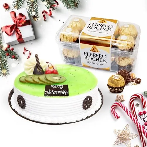 Marvelous Kiwi Cake with Ferrero Rocher Chocolate Box