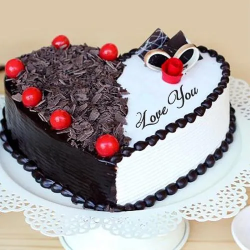 Amazing Hearty Vanilla Black Forest Fusion Cake for Propose Day