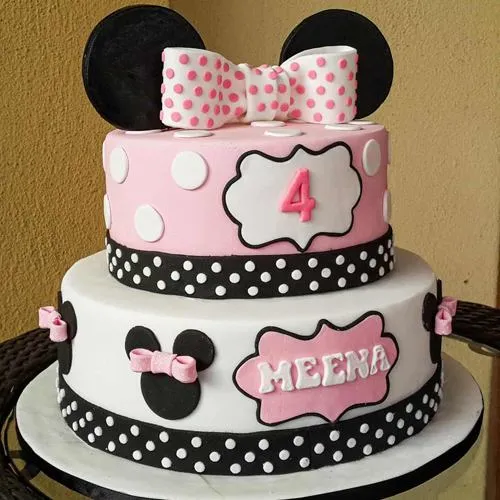 Delectable Two Tier Minnie Mouse Cake