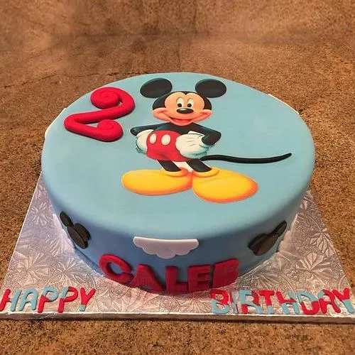 Tempting Mickey Mouse Blue Cake for Children