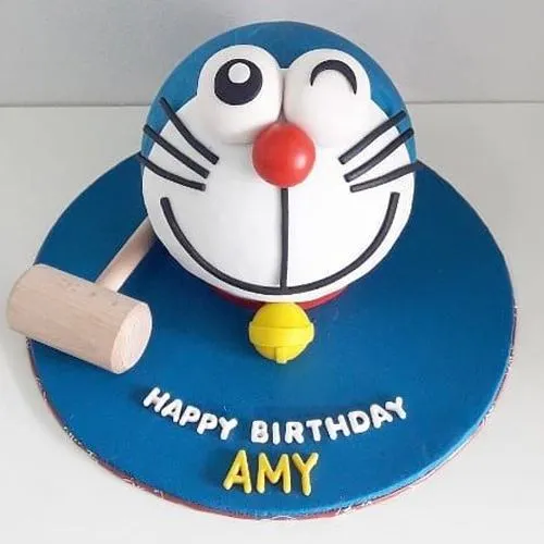 Trendy Doraemon Smash Cake with Hammer