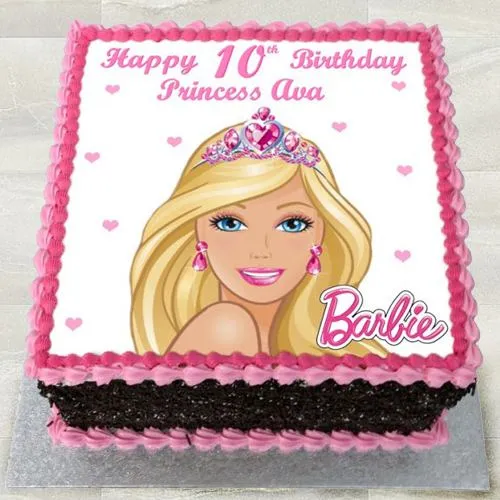 Sweet Egg less Barbie Photo Cake for Youngster