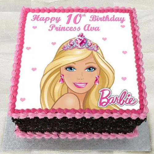 Sweet Eggless Barbie Photo Cake