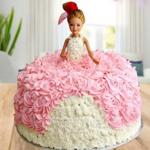 Sweet White Forest Barbie Cake