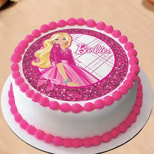 Velvety Barbie Photo Cake