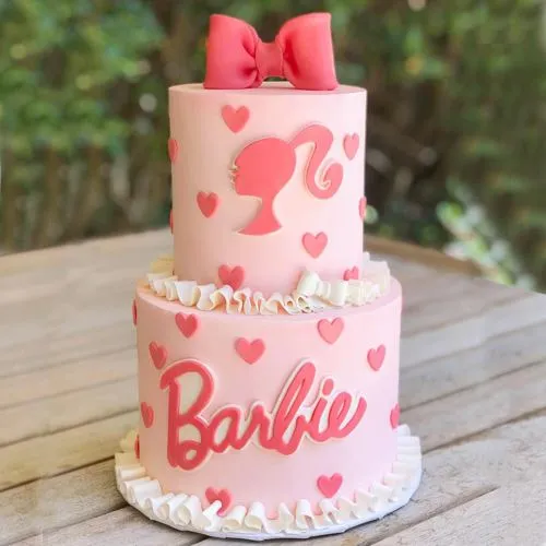 Layered 2 Tier Barbie Birthday Special Cake