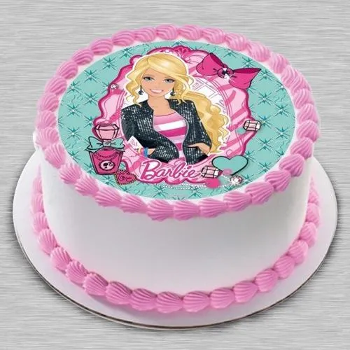 Glam Barbie Photo Cake