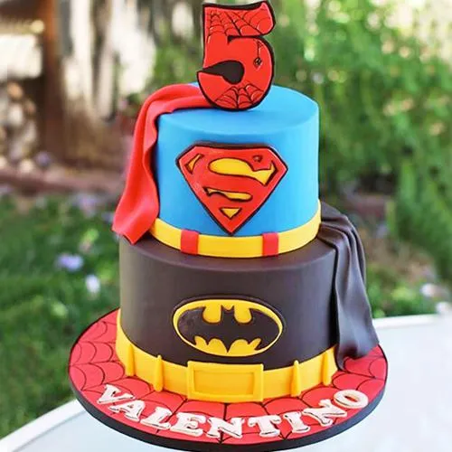Exceptional 2 Tier Super Hero Cake